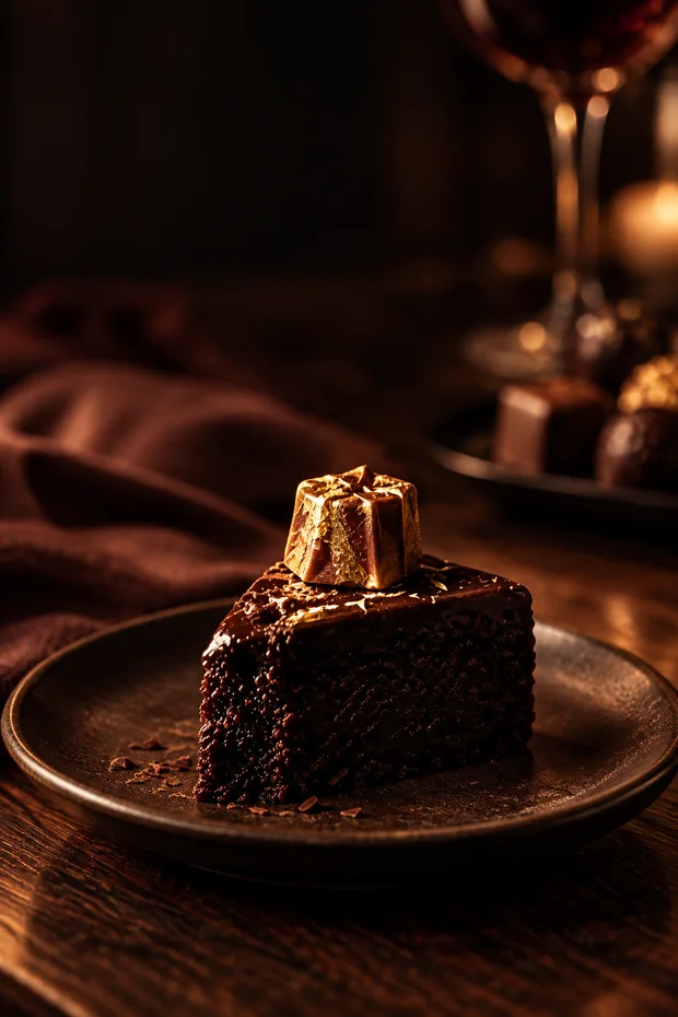 金箔をまとった一粒のチョコレート